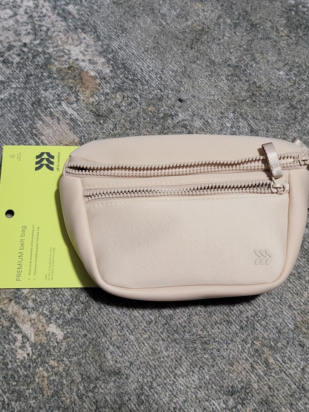 all in motion Cream Crossbody Belt Bag